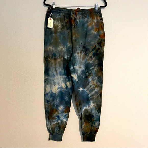 Rough and Tumble Vintage Pants - Rough and Tumble Vintage Slate Blue Tie-dye Sweatpant Joggers L NWT